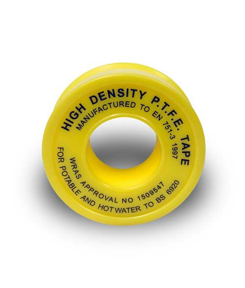 High Density PTFE Yellow Thread Seal Tape 12mm x 5m